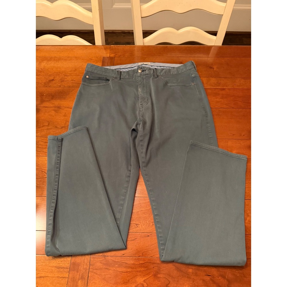 Peter Millar Mens 5 Pocket Pants Blue Green Straight Leg Size 36